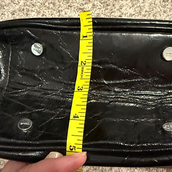 Tous Black Embossed Leather Shoulder Bag Hearts Bears Pattern - Picture 12 of 12